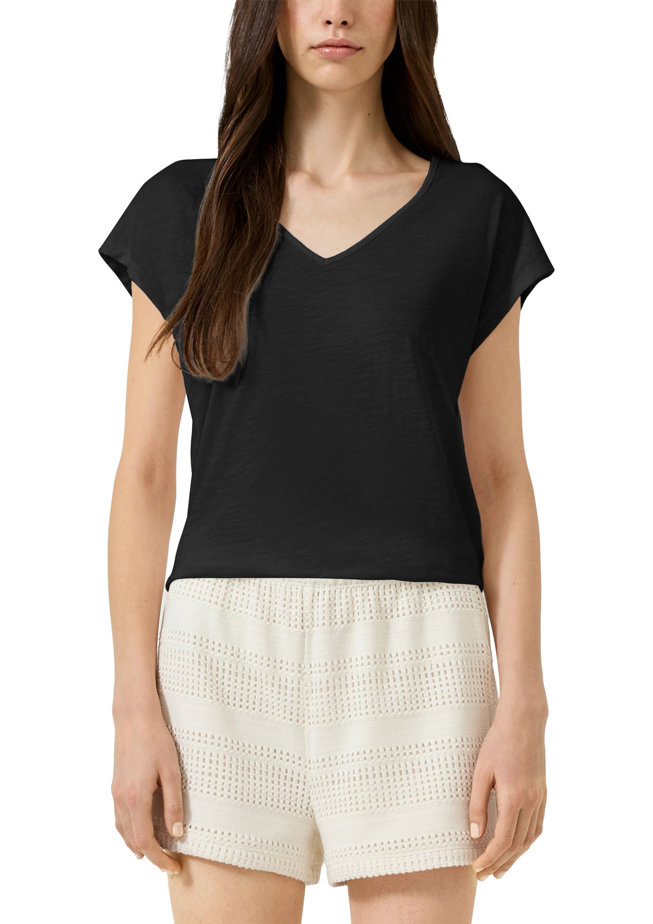QS T-Shirt in Schwarz