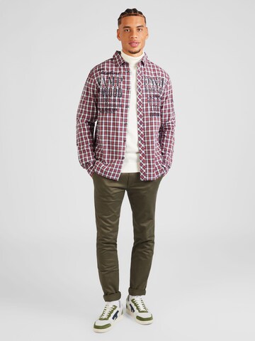 CAMP DAVID Regular fit Button Up Shirt in Red