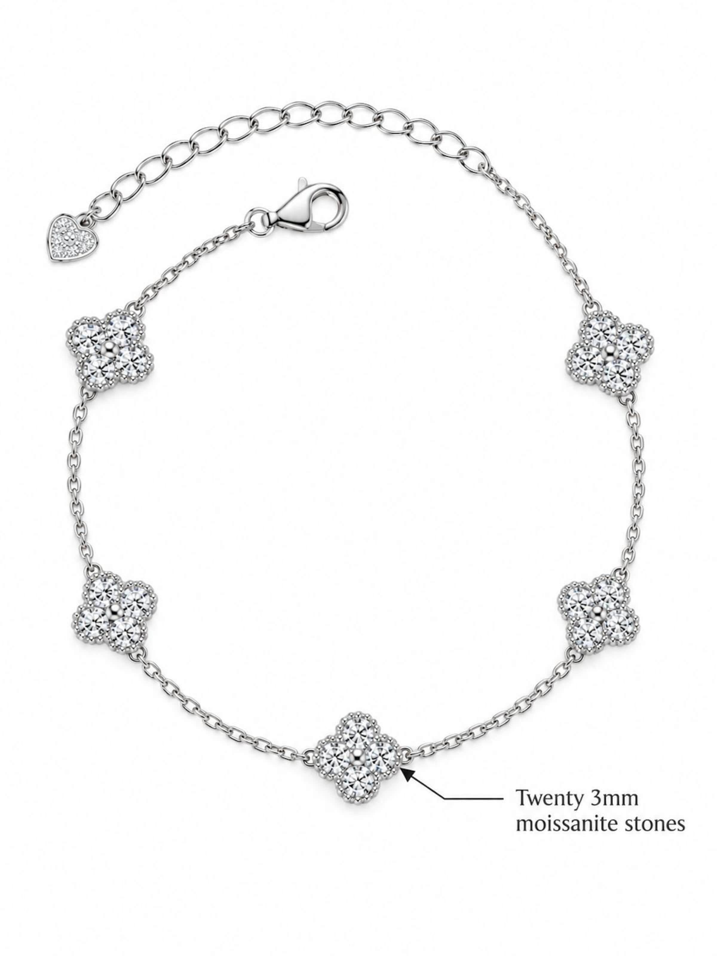 sidabrinė LanLivia Apyrankė 'Moissanite'