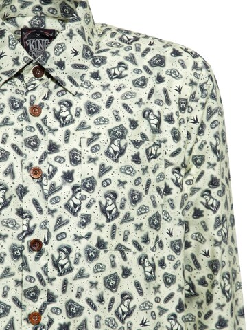 King Kerosin Regular fit Button Up Shirt in Yellow