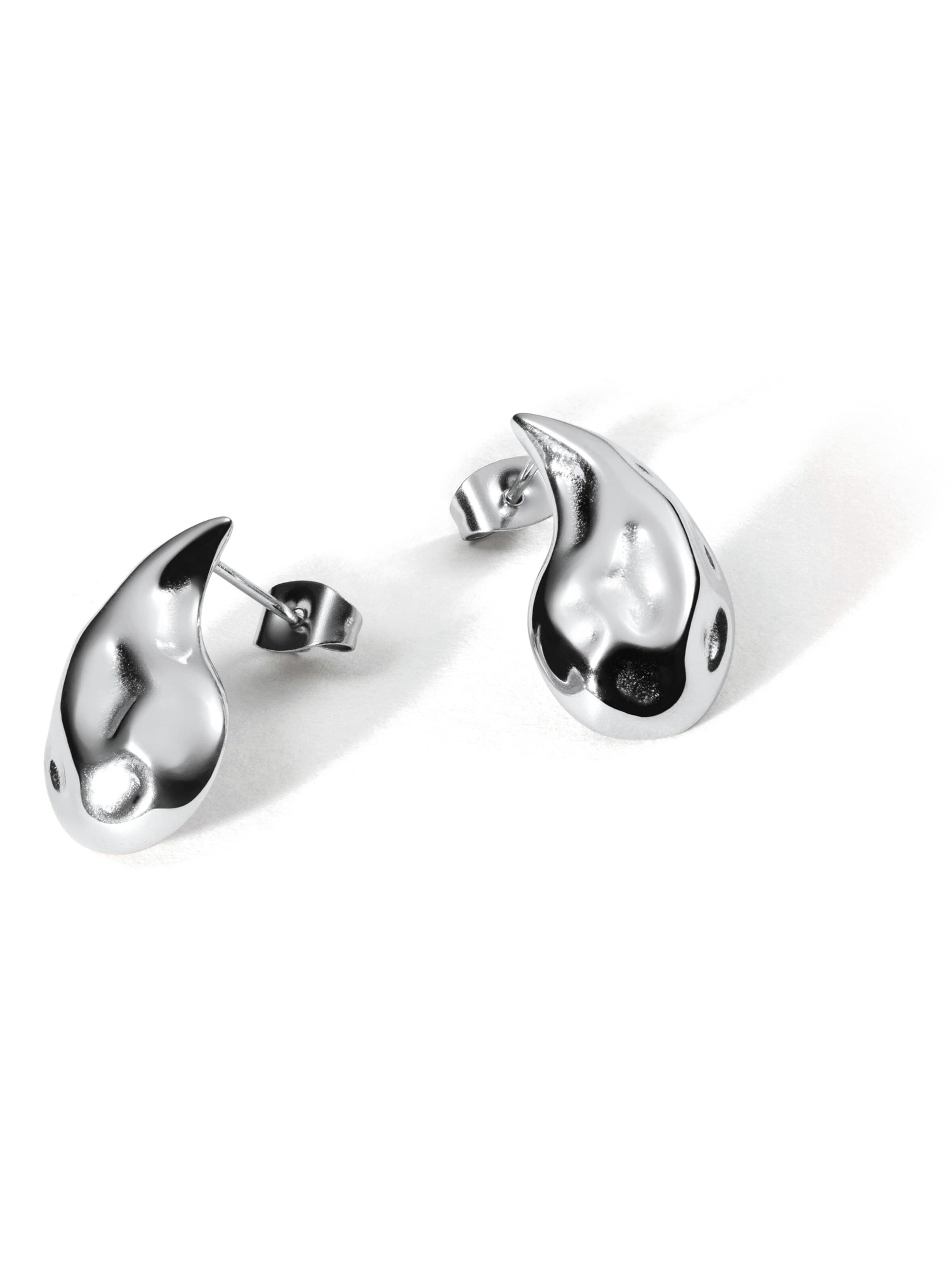 hiBALI Earrings 'Drop Raws' in Silver: front