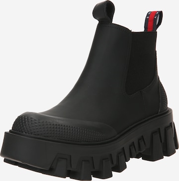 Tommy Jeans Rubber Boots in Black: front