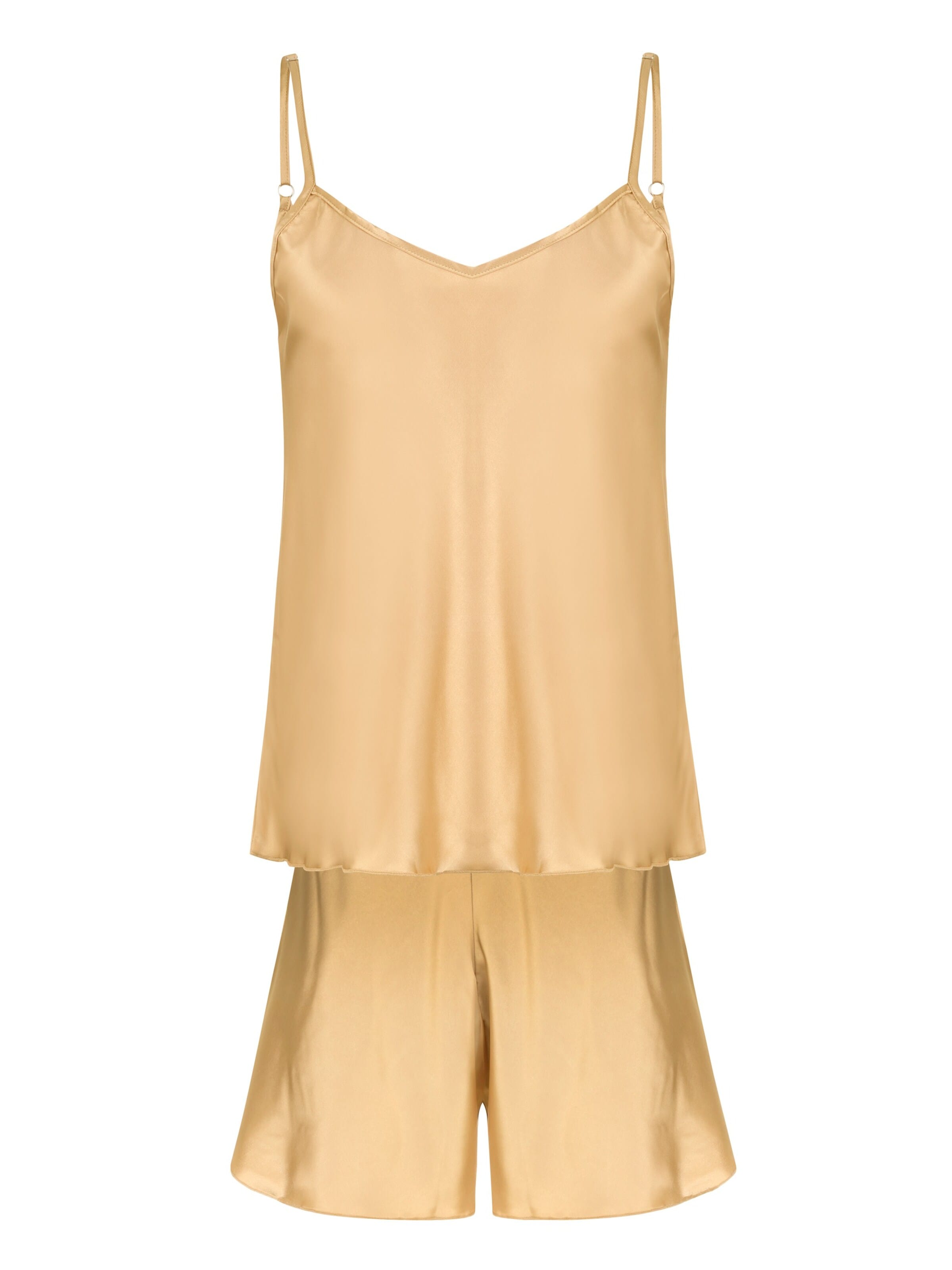 Evoni Pyjama 'Set aus Satin'‌‌‌‌‌‌‌‌‌ in Gold: Vorderseite