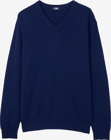 GOBI Cashmere Pullover 'Men's Essential Cashmere V-Neck Sweater' in Blau: Vorderseite