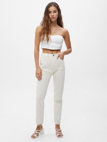 Regular Jeans de la Pull&Bear pe bej: față