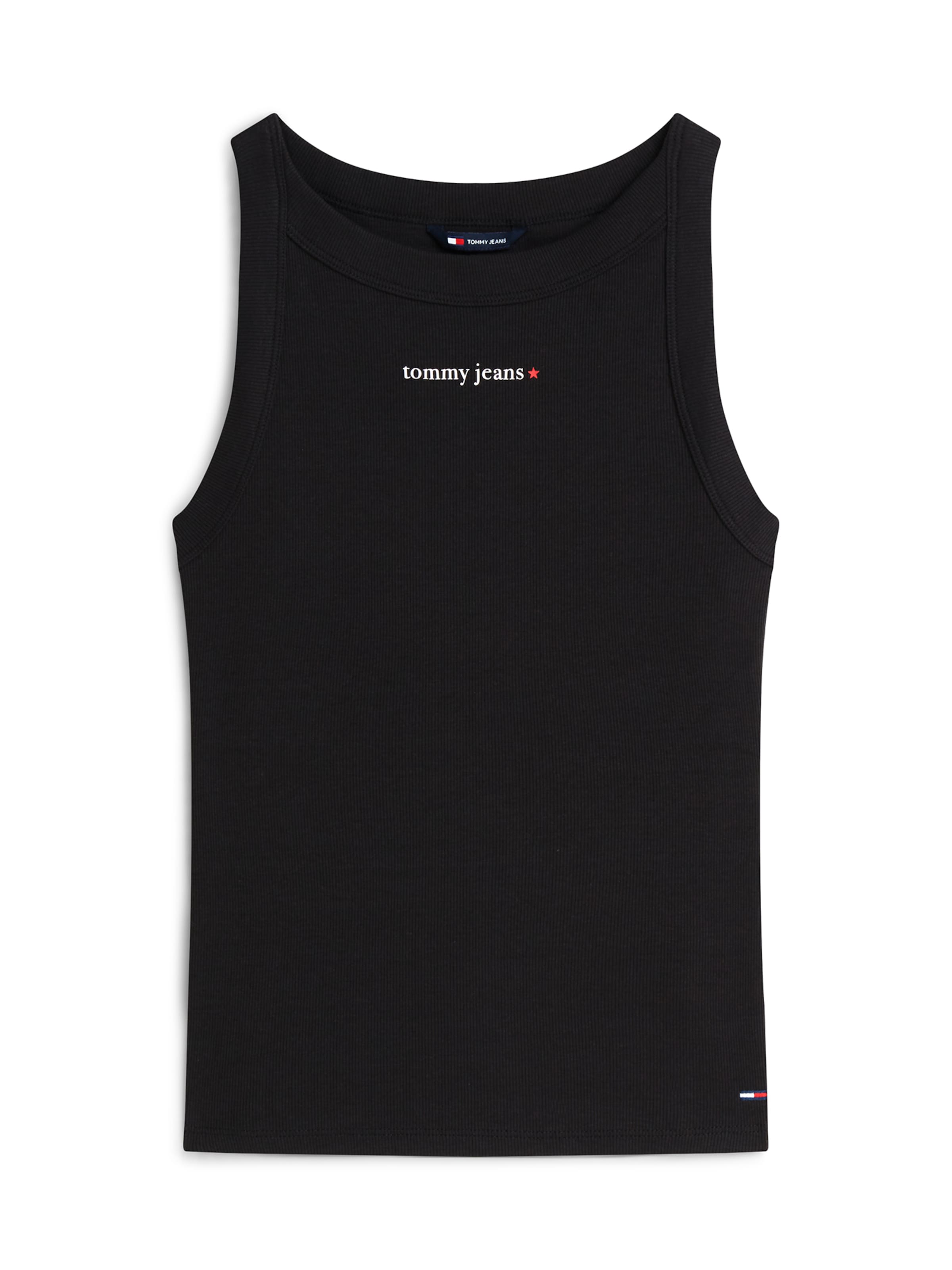 Tommy Jeans Toppi 'ESS' värissä musta: etupuoli