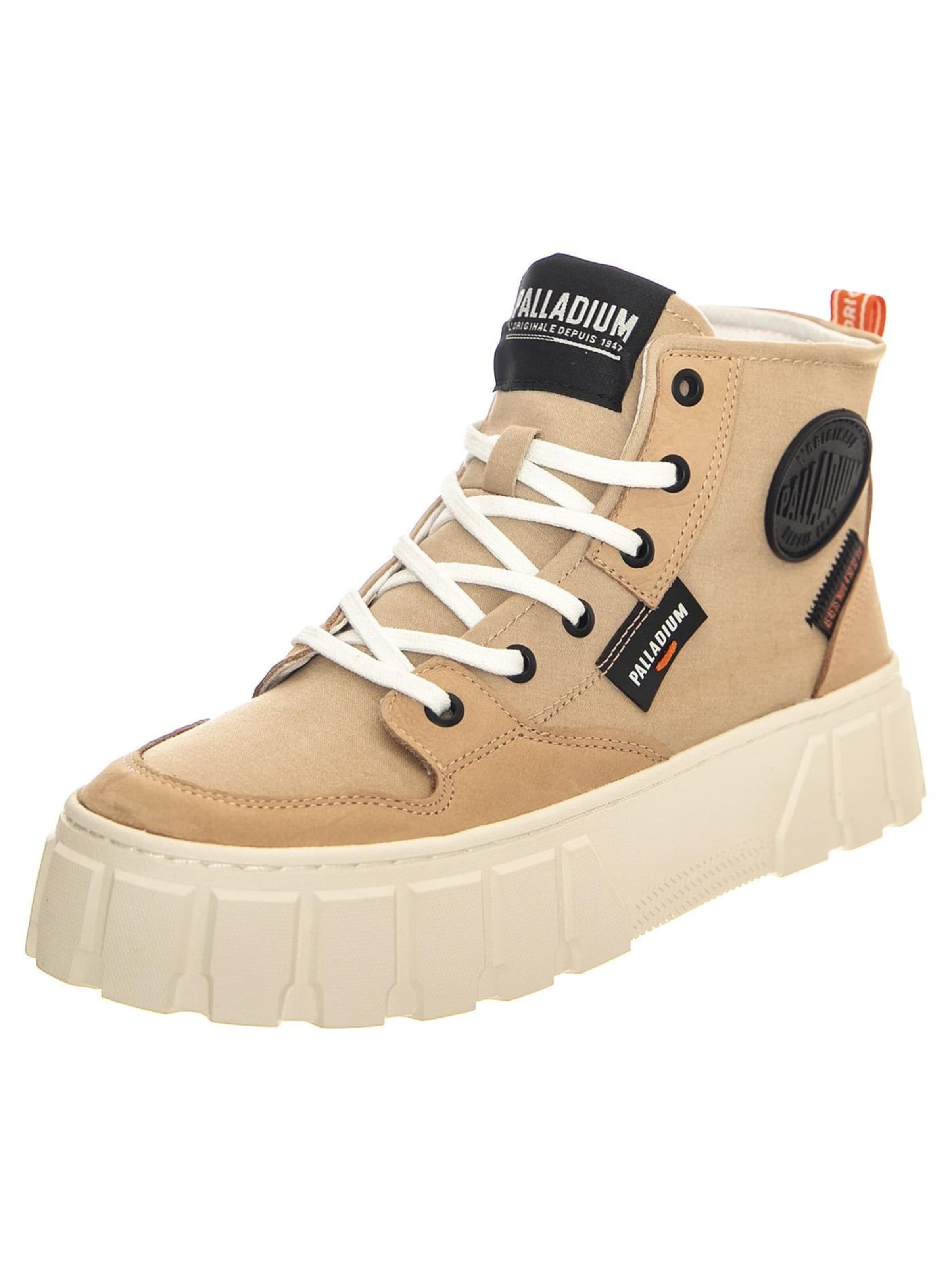 Palladium Støvler 'Pallatower Hi Nude Dust' i beige: forside