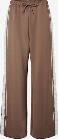 Wide Leg Pantalon 'PCTRACK' PIECES en marron : devant