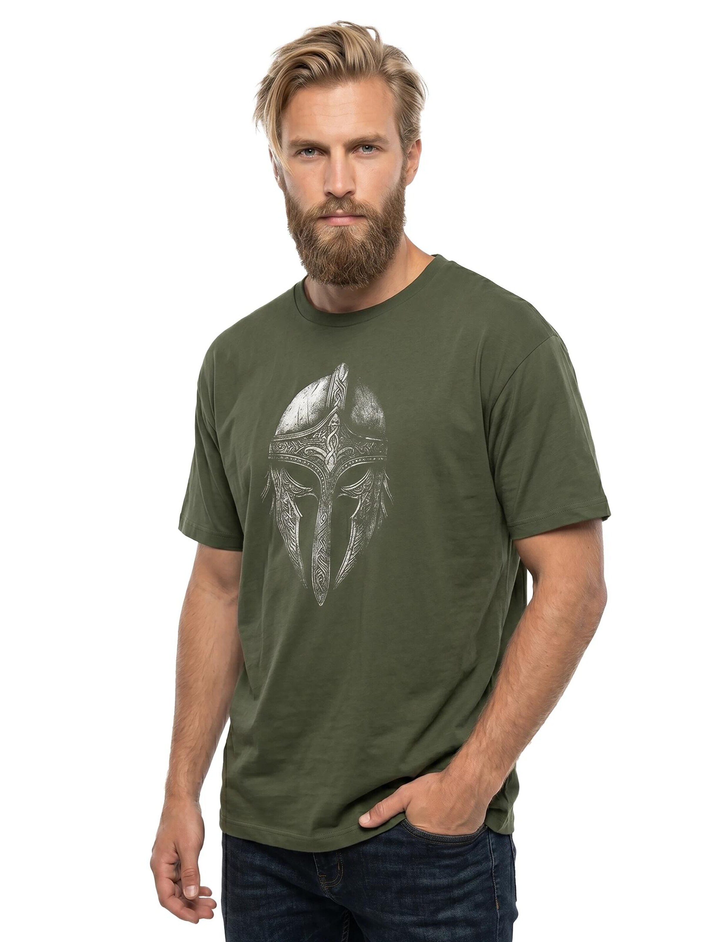 MAKAYA Shirt 'Vikinger Helm' in Green