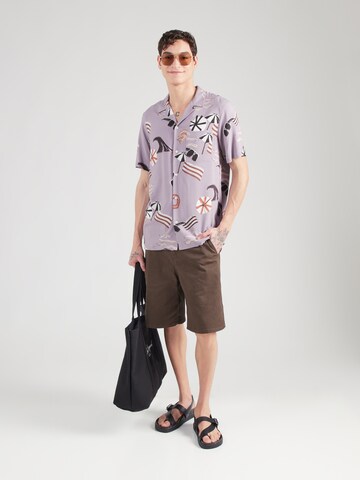 SCOTCH & SODA Slim fit Button Up Shirt in Purple