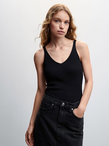 MANGO Top 'GYMNASTI' in Black: front