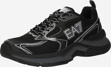 EA7 Emporio Armani - Zapatillas deportivas bajas en negro: frente