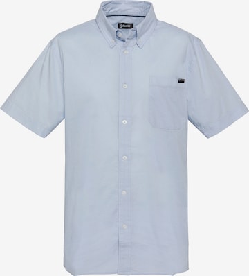 Schott NYC Button Up Shirt in Blue: front