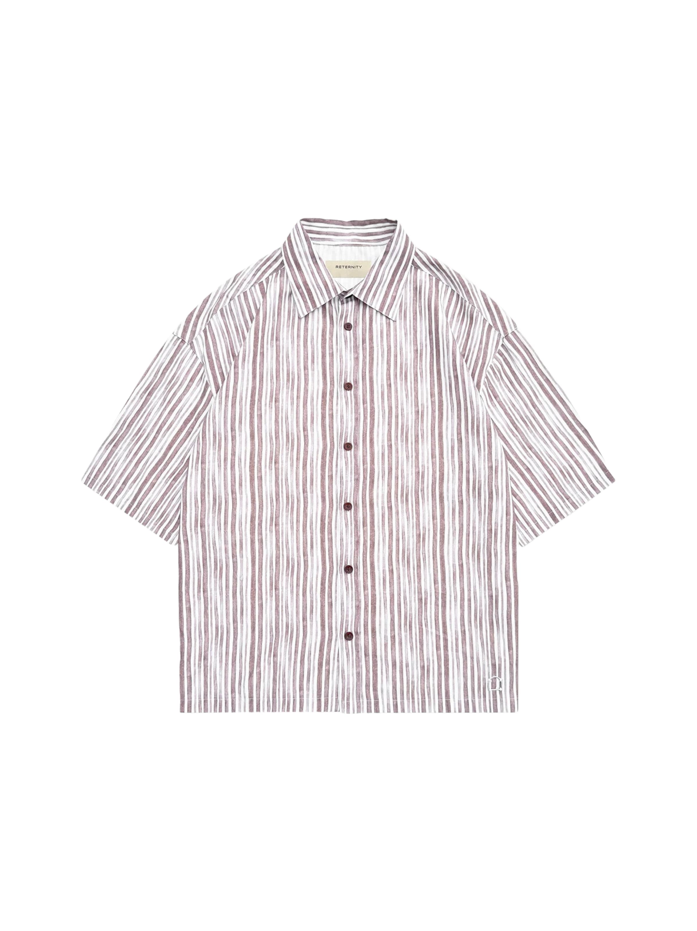 Reternity Regular fit Overhemd in Bruin: voorkant