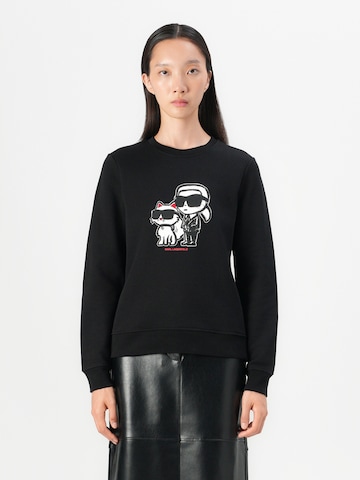 Karl Lagerfeld Μπλούζα φούτερ 'Ikon' σε μαύρο: μπροστά