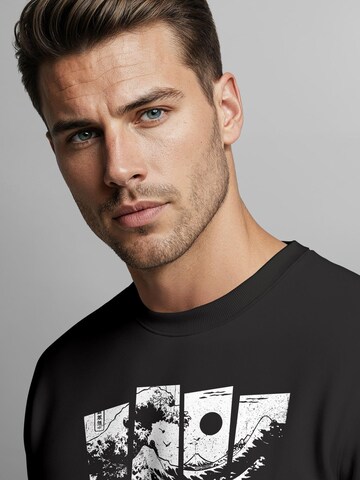 Neverless Sweatshirt 'Tokyo Wave' in Black