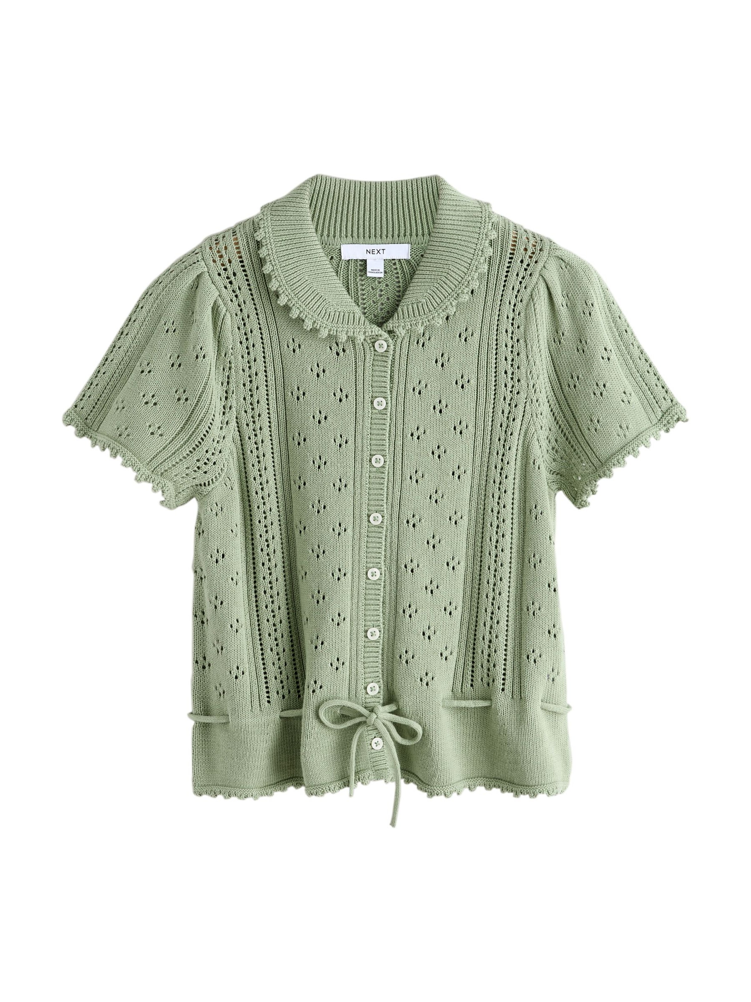 Next Gebreid vest in Groen: voorkant