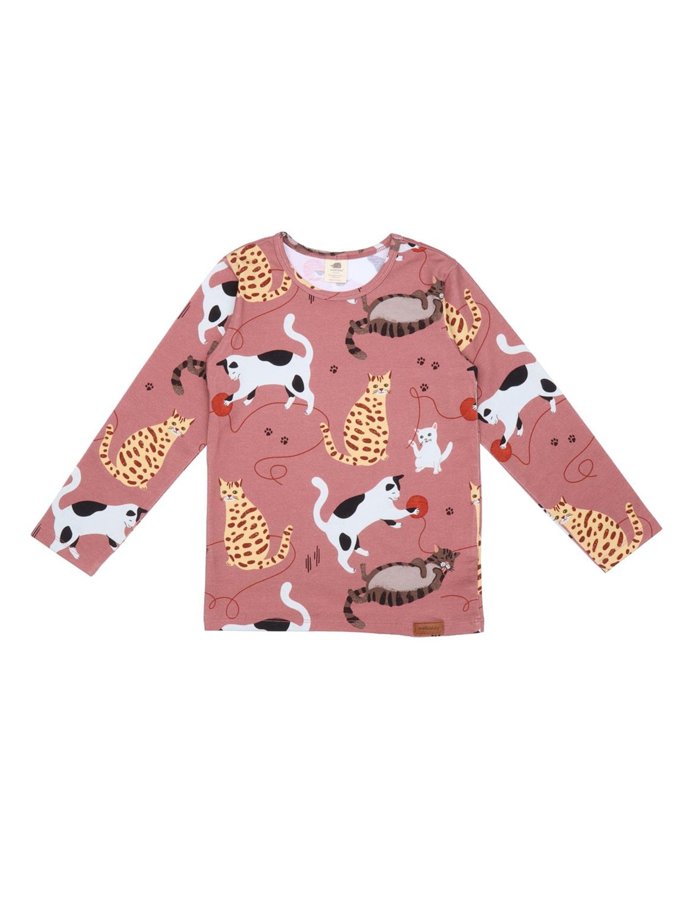 Walkiddy Shirt 'Playful Cats' in Pink: front