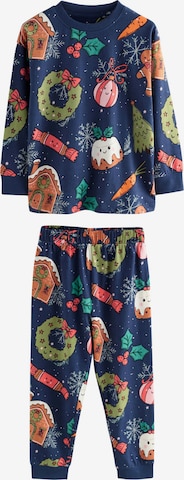mėlyna Next Miego kostiumas 'Family Xmas': priekis