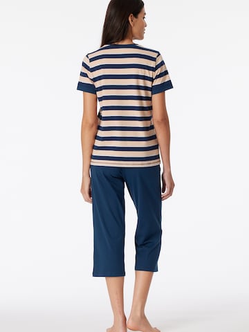 SCHIESSER Short Pajama Set 'Casual Essentials' in Blue