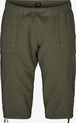 Loosefit Pantalon 'Jeasy' Zizzi en vert : devant