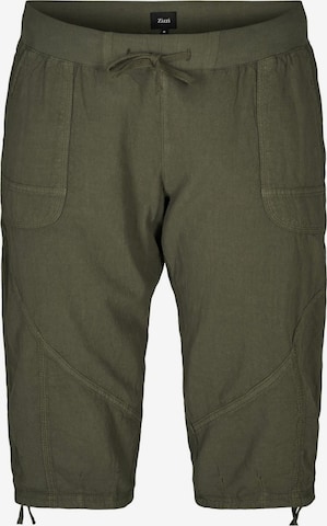 Loosefit Pantaloni 'Jeasy' di Zizzi in verde: frontale