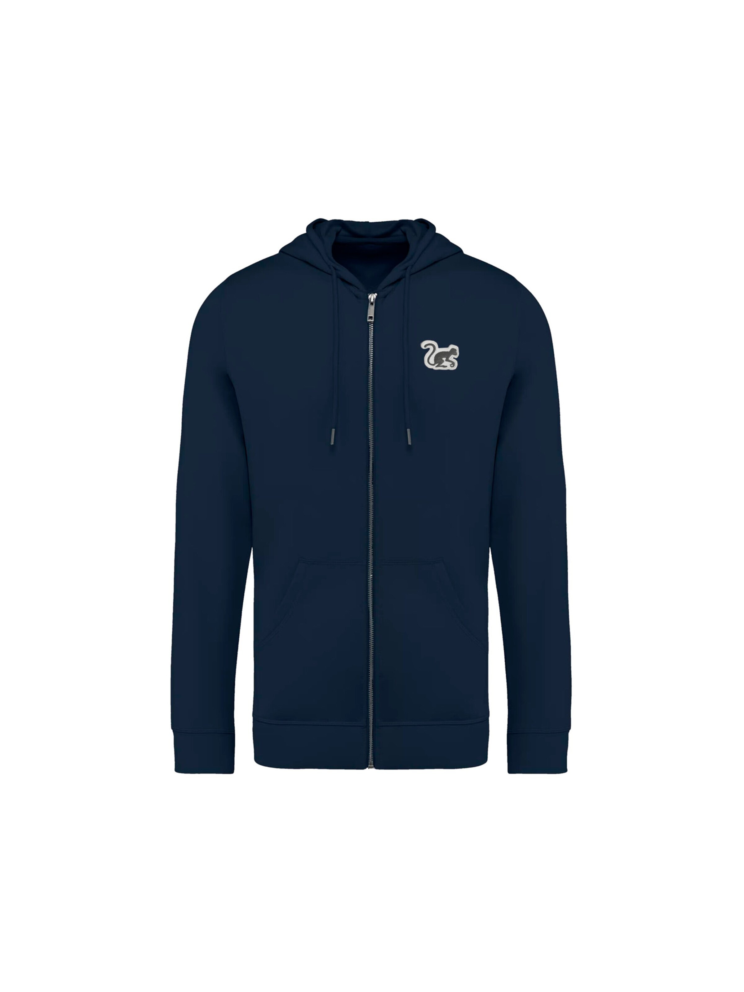 Surf Monkey Zip-Up Hoodie in Blue: front