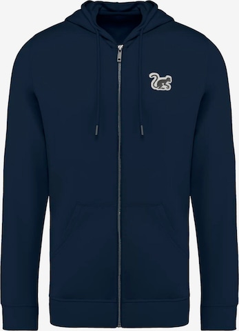 Surf Monkey - Sudadera con cremallera en azul: frente