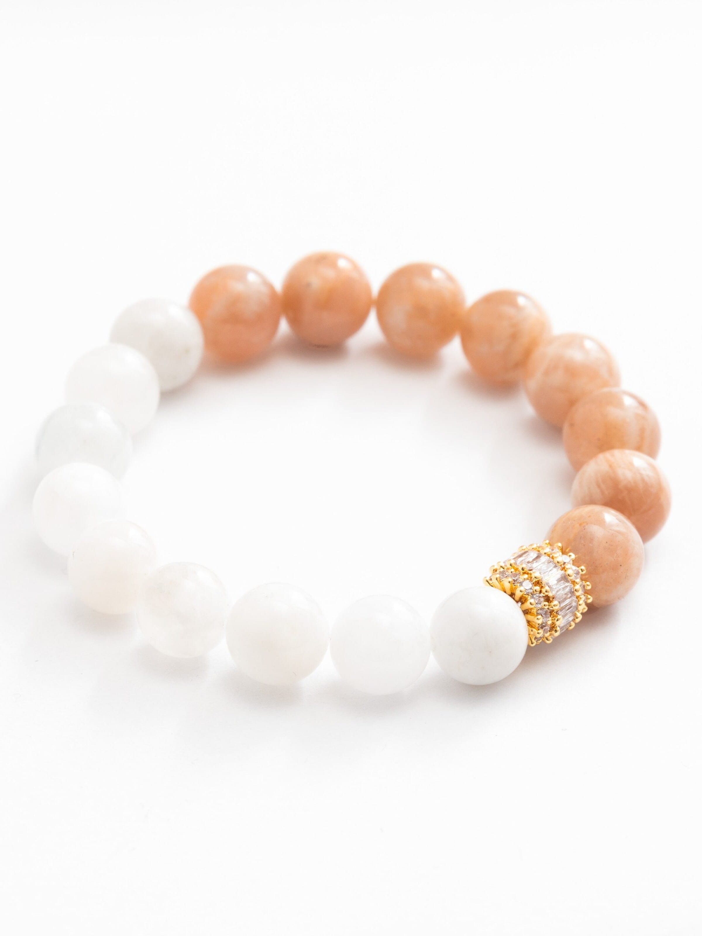 Secret Stones Armband 'Moonfire' in Weiß: Vorderseite