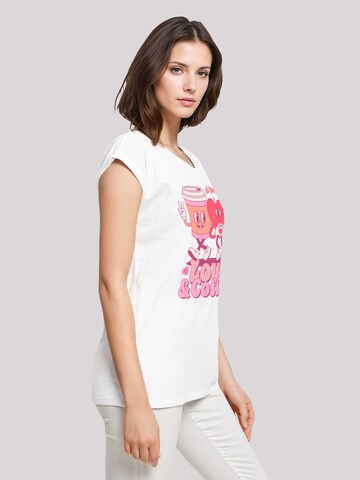 T-shirt 'Love And Coffe Valentinstag' F4NT4STIC en blanc
