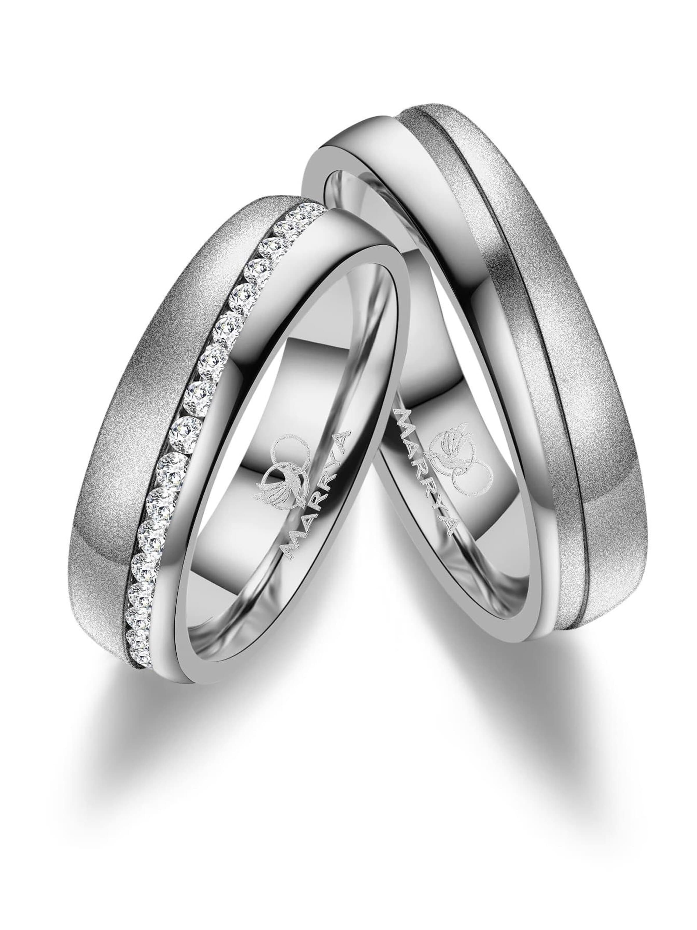 MARRYA Ring 'MARRYA ES-12 Ehering aus Edelstahl - Silberfarben' i silver