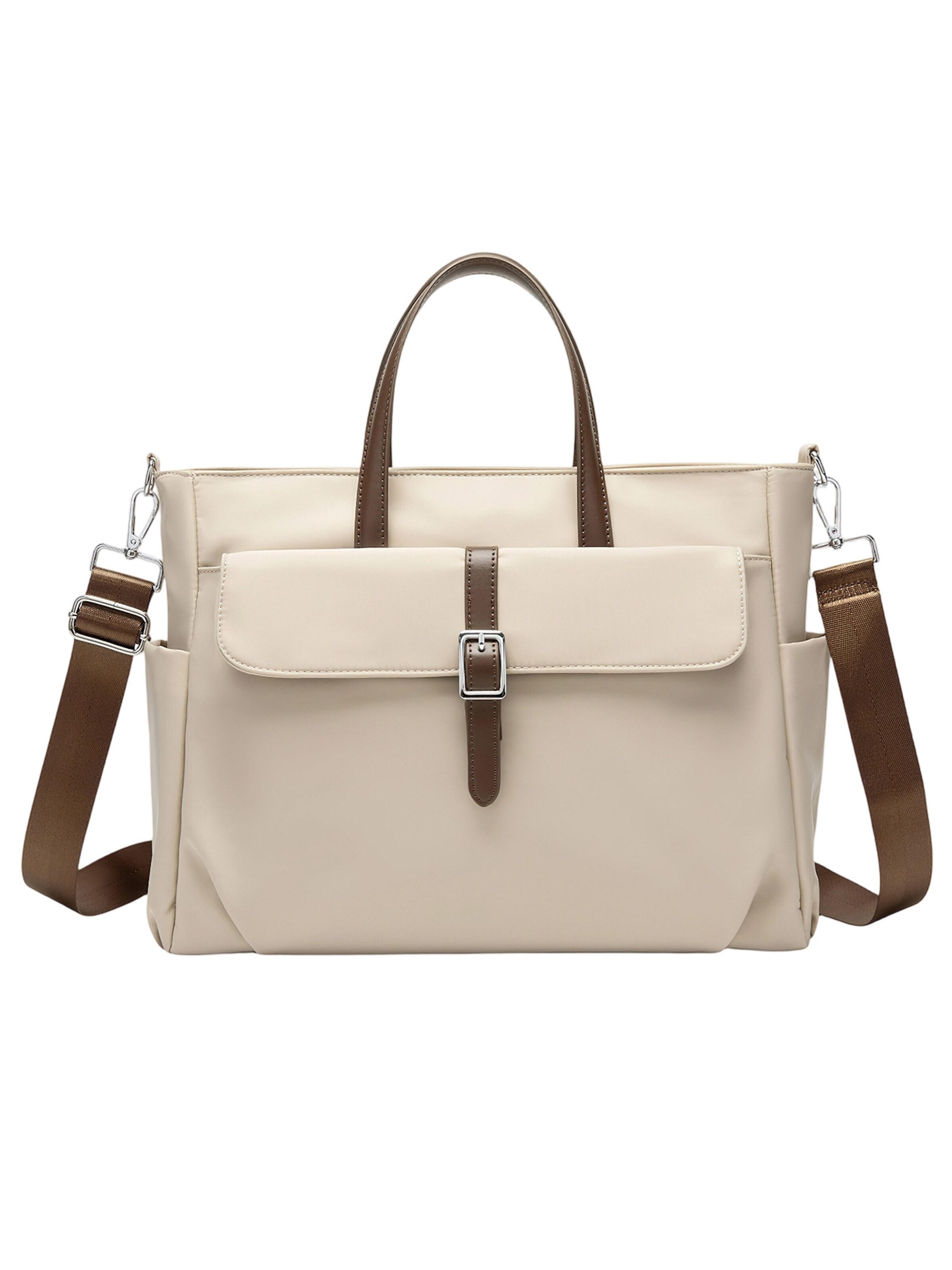Magicshe Laptop Bag 'Groß Wasserdicht Laptoptasche mit Fach' in Beige: front