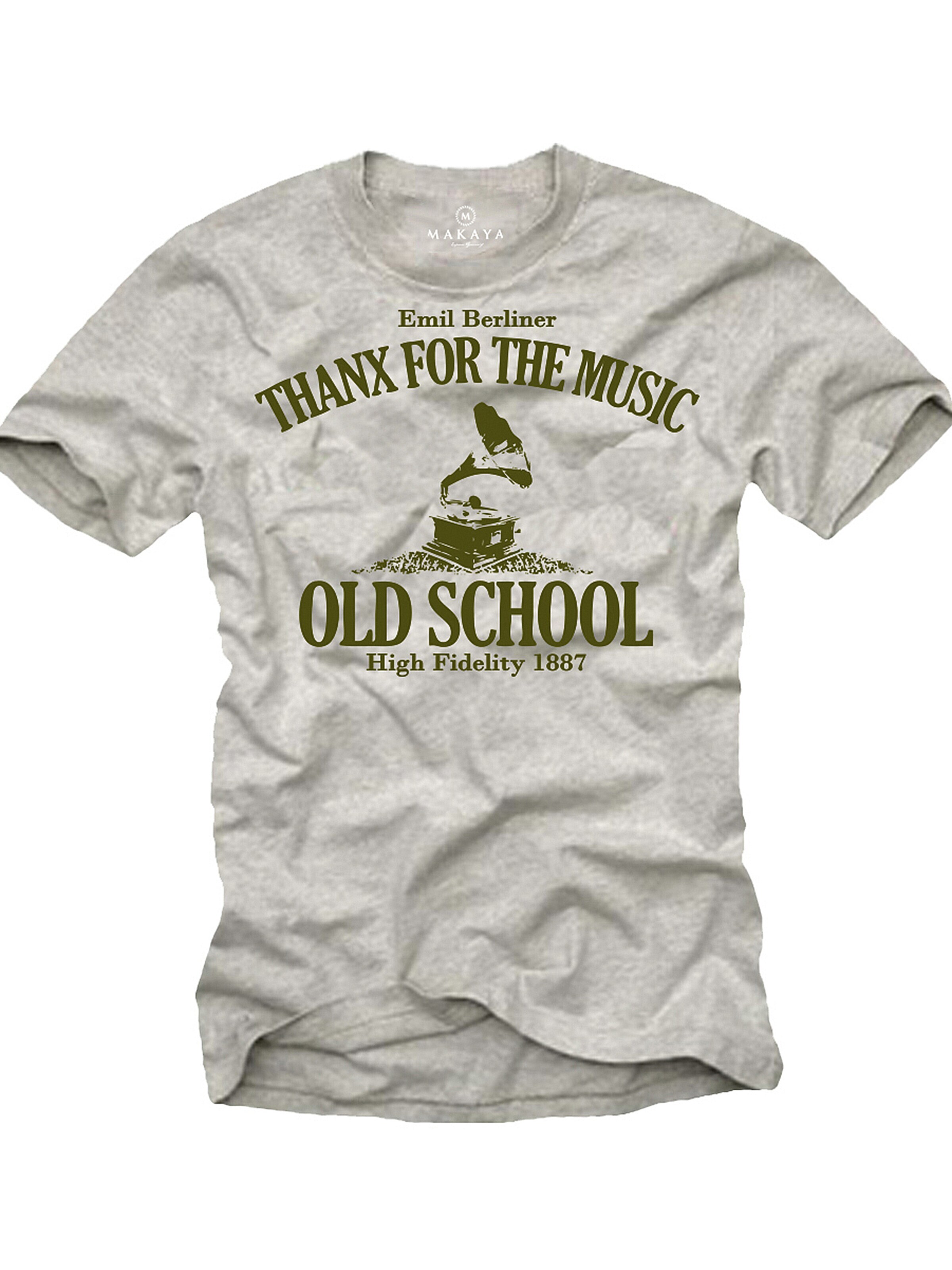 MAKAYA Shirt 'Grammophon' in Grey: front