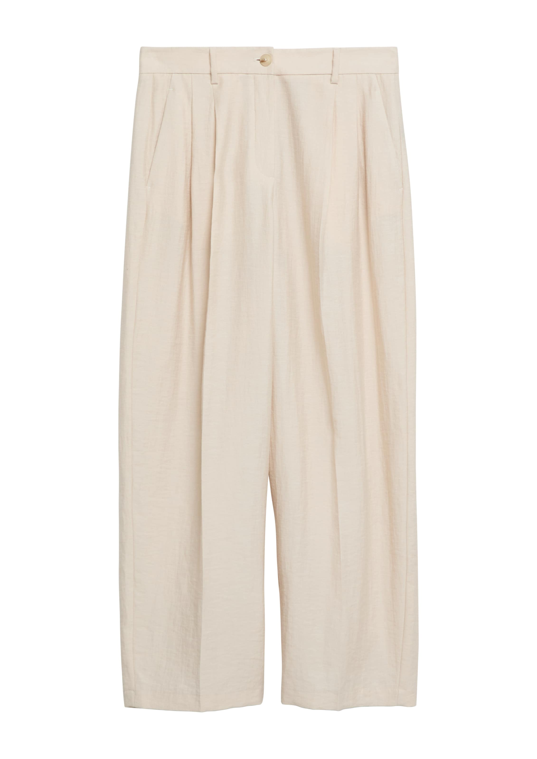 COMMA Wide leg Bandplooibroek in Beige: voorkant