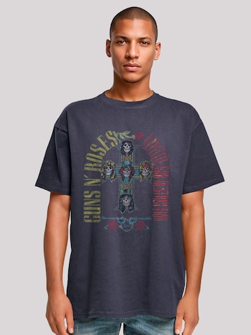 F4NT4STIC Shirt 'Guns N' Roses Skull Rock Band Merch' in Blue: front