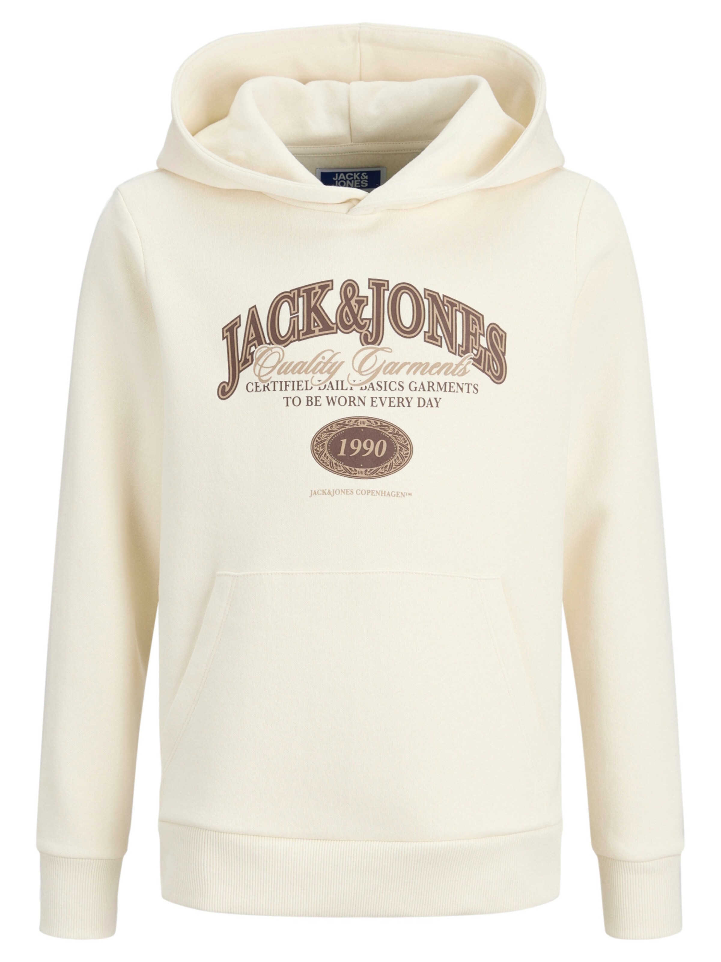 Jack & Jones Junior Sweatshirt 'Ari Branding' in Beige: Vorderseite