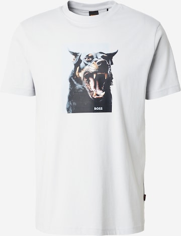 pilka BOSS Marškinėliai 'Dobermann': priekis