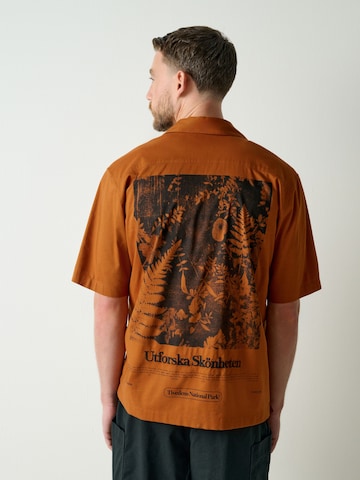 Next Regular fit Button Up Shirt in Brown: front