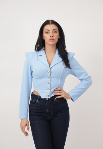 Camicia da donna di Elara in blu: frontale
