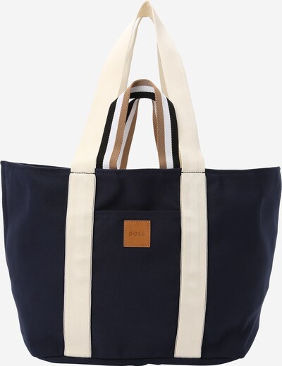 Pirkinių krepšys 'Deva' iš BOSS, spalva – smėlio spalva / tamsiai mėlyna / ruda, Prekių apžvalga