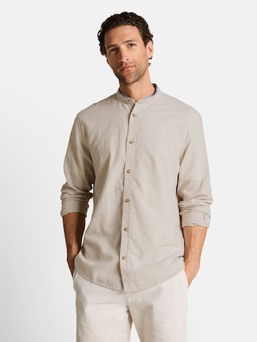 TOM TAILOR Regular fit Button Up Shirt in Beige: front
