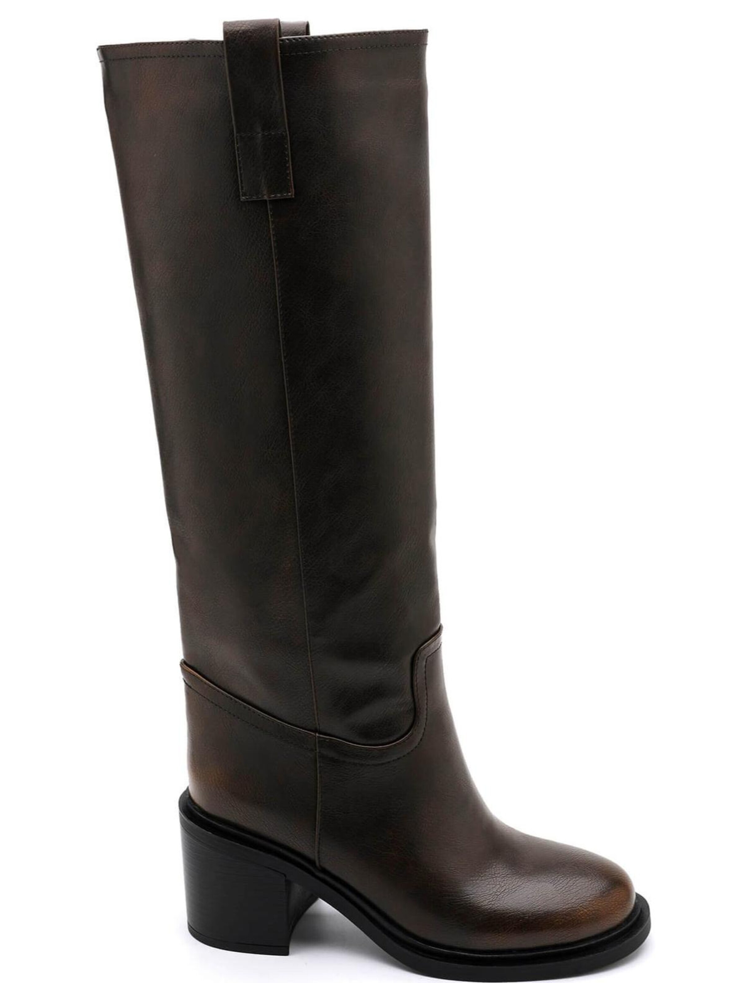 Boots 'Bottes motard à talons bloc - marron' VERA Collection en marron : devant
