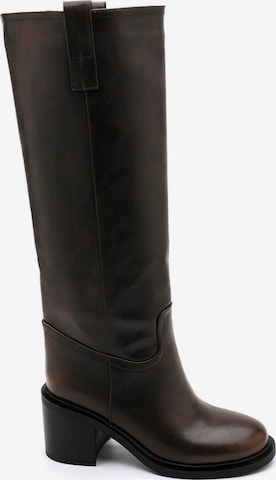 Boots 'Bottes motard à talons bloc - marron' VERA Collection en marron : devant
