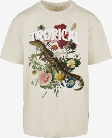 Tricou 'Tropical' de la Mister Tee pe bej: față