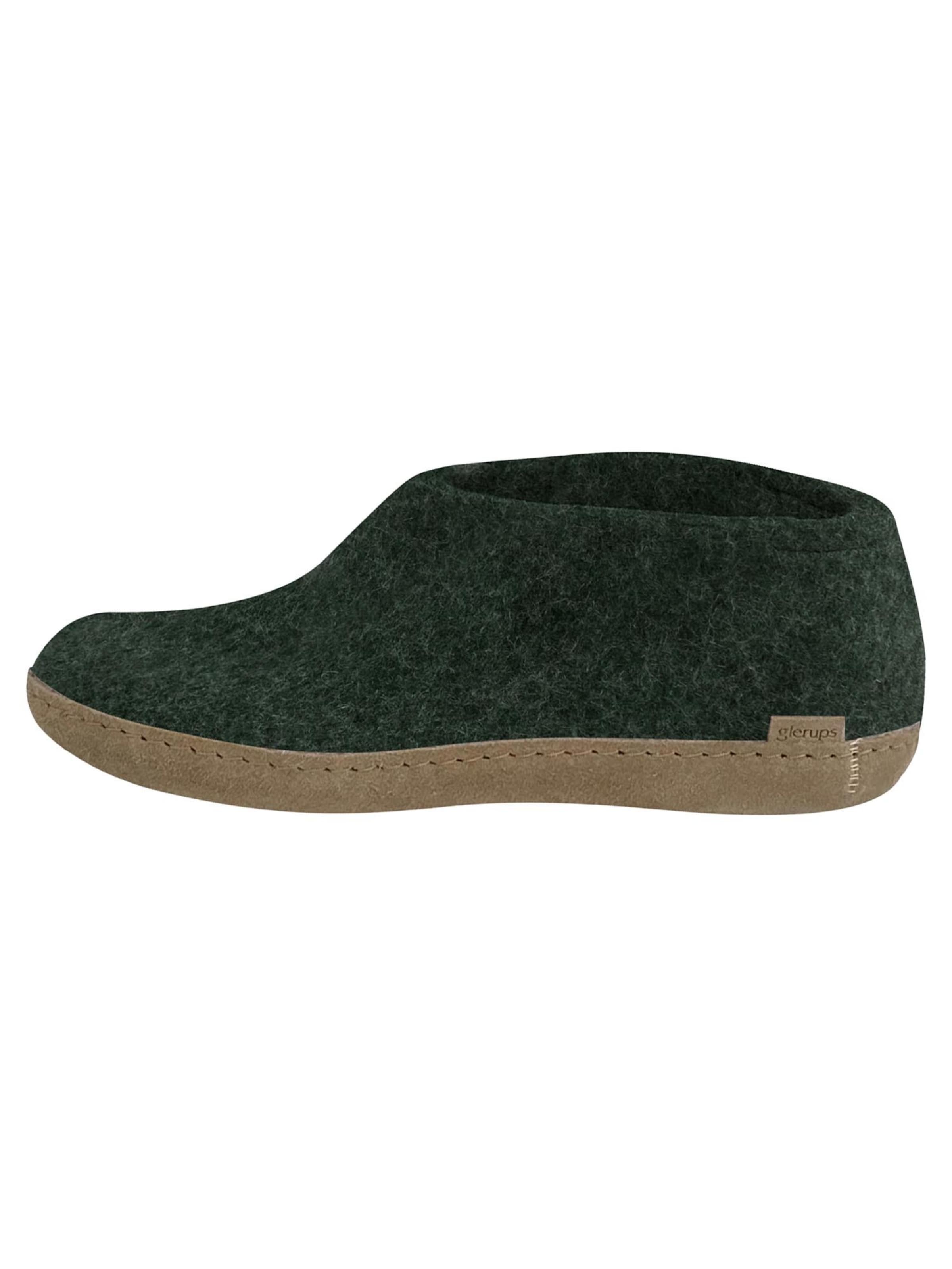 Glerups Slippers 'Classic' in Green: front