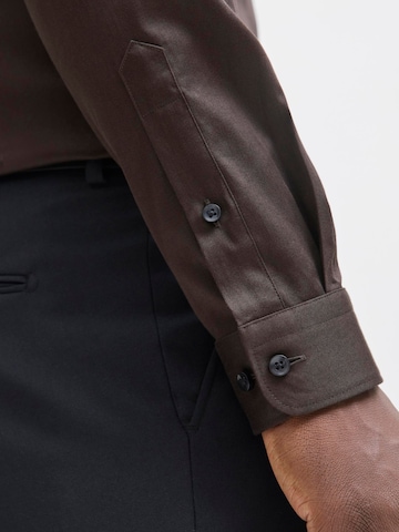 JACK & JONES Super Slim Fit Hemd in Braun