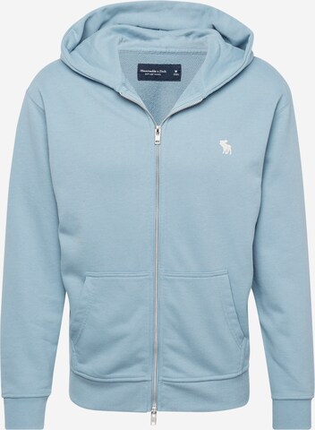 Abercrombie & Fitch Zip-Up Hoodie in Blue: front