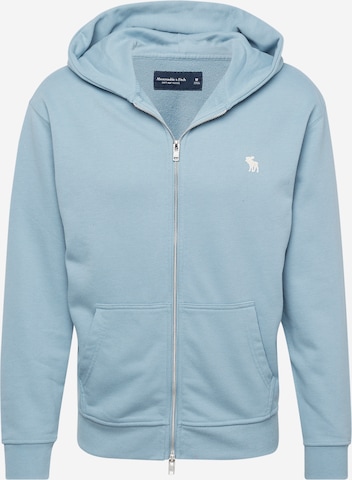 Abercrombie & Fitch - Sudadera con cremallera en azul: frente