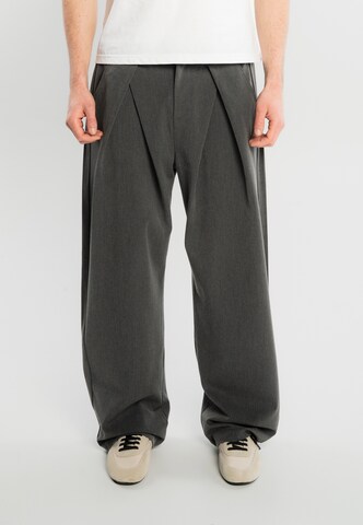 Wide Leg Pantalon à pince 'Dave' Another Cotton Lab en gris : devant