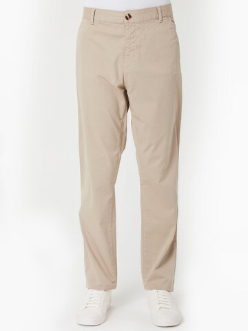Organication Slimfit Hose in Beige: Vorderseite